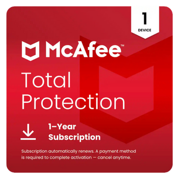 McAfee 1 Year Total Protection Antivirus Software (1-Device)